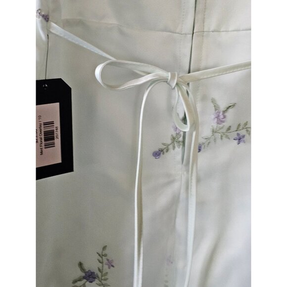 Mint Floral Overlay Child's Dress - Picture 3 of 6